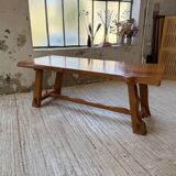 Aranjou farmhouse table in blond elm, 1950s