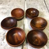 Set of 12 wooden bowls