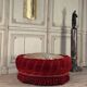 Large velvet pouf with trimmings, around 1880