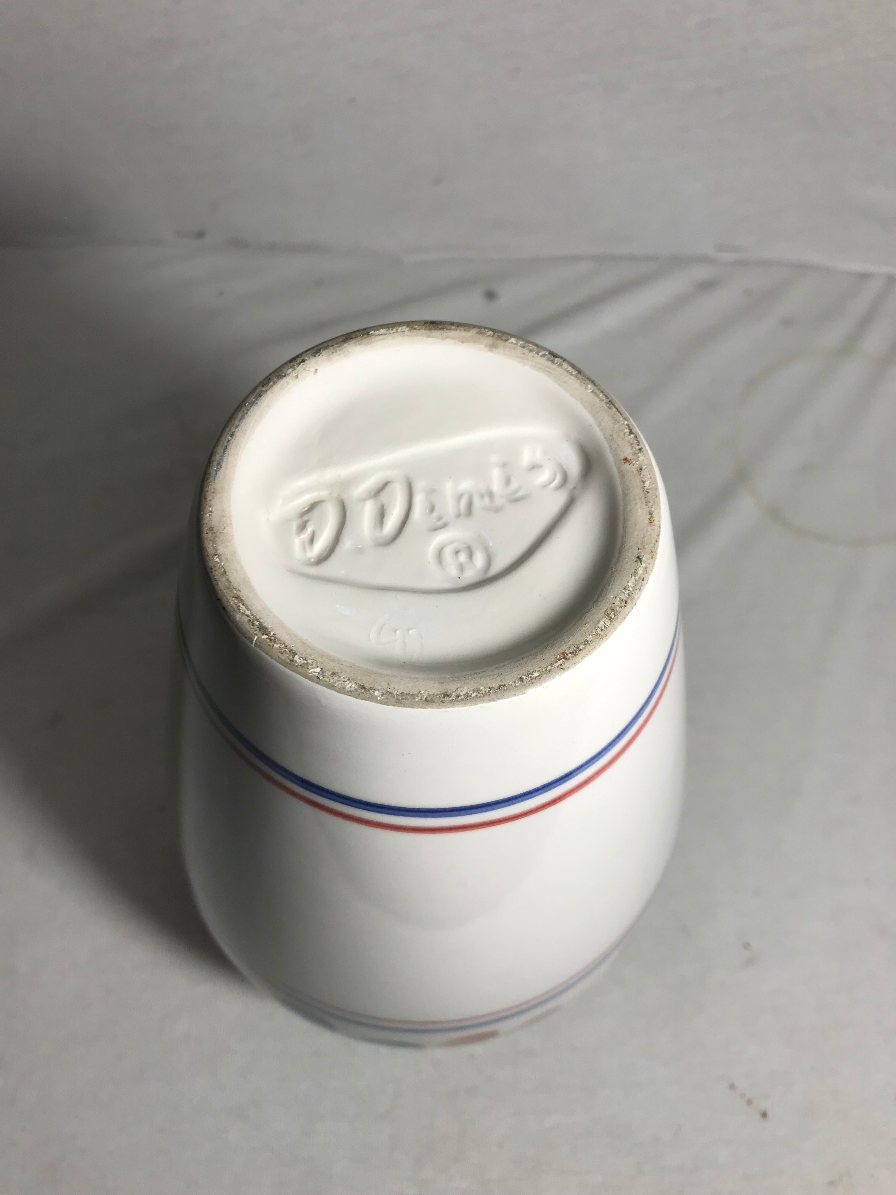 Vase old D. DINIS painted ceramics drawing flowers Decoration Vintage