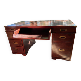 Mahogany Marine desk with brass details