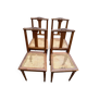 4 Art Deco solid oak cane chairs, circa 1950, with round legs