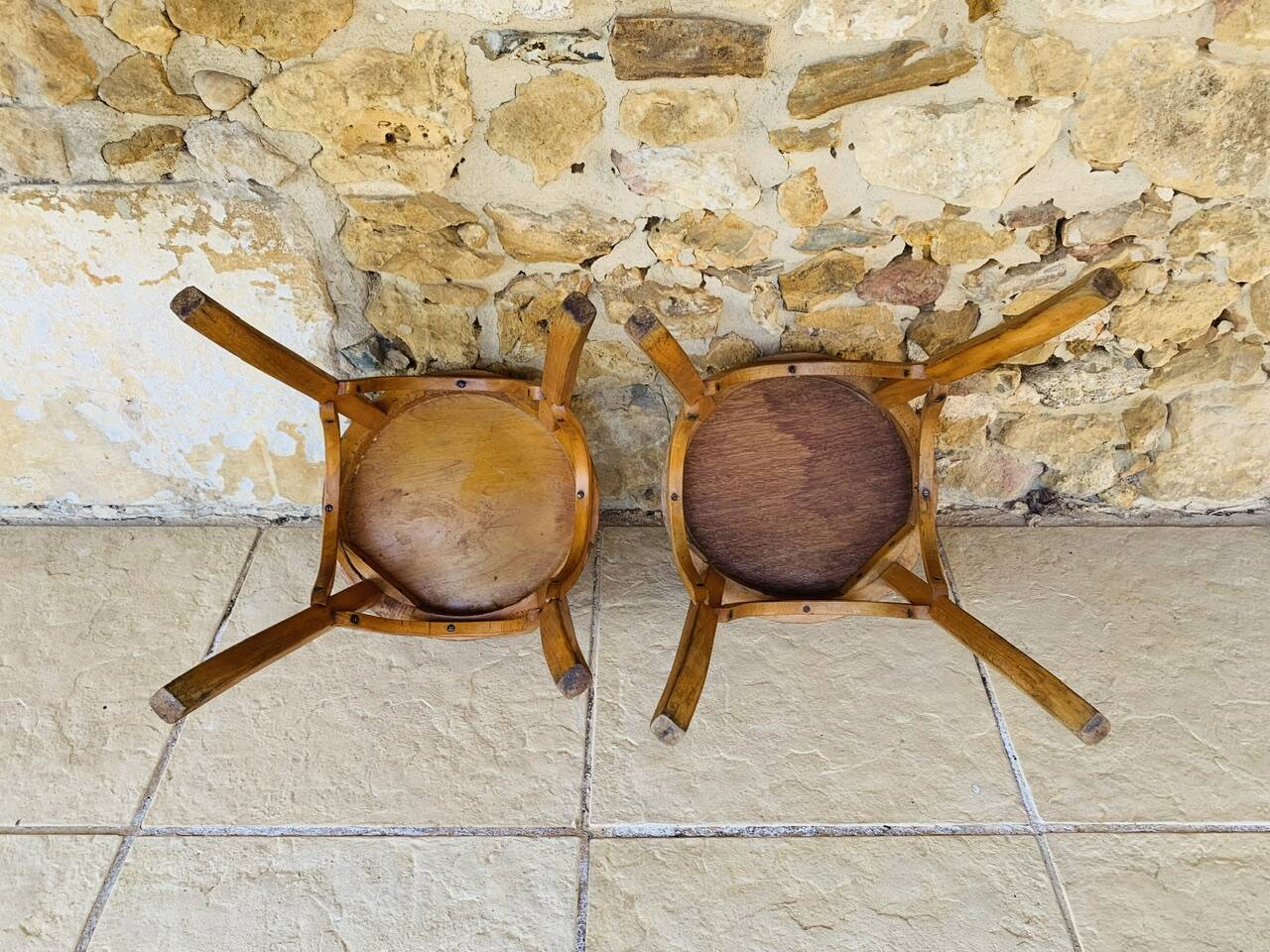 Pair of Vintage Baumann Stools, Model 92, Circa 50s/60s