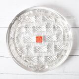 Cendrier rond vintage en verre transparent, Italie, années 1990