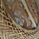 Panier ovale en croisillons de bois et rotin tressé