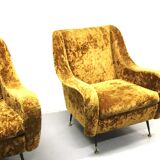 Pair set of 2 armchairs, italy 1950s