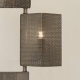 Lampadaire 5 feux mobiles Moderniste en métal perforé Circa 1980