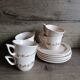 6 tasses et sous-tasses rose modèle Betty faïenc. de Longwy 1930