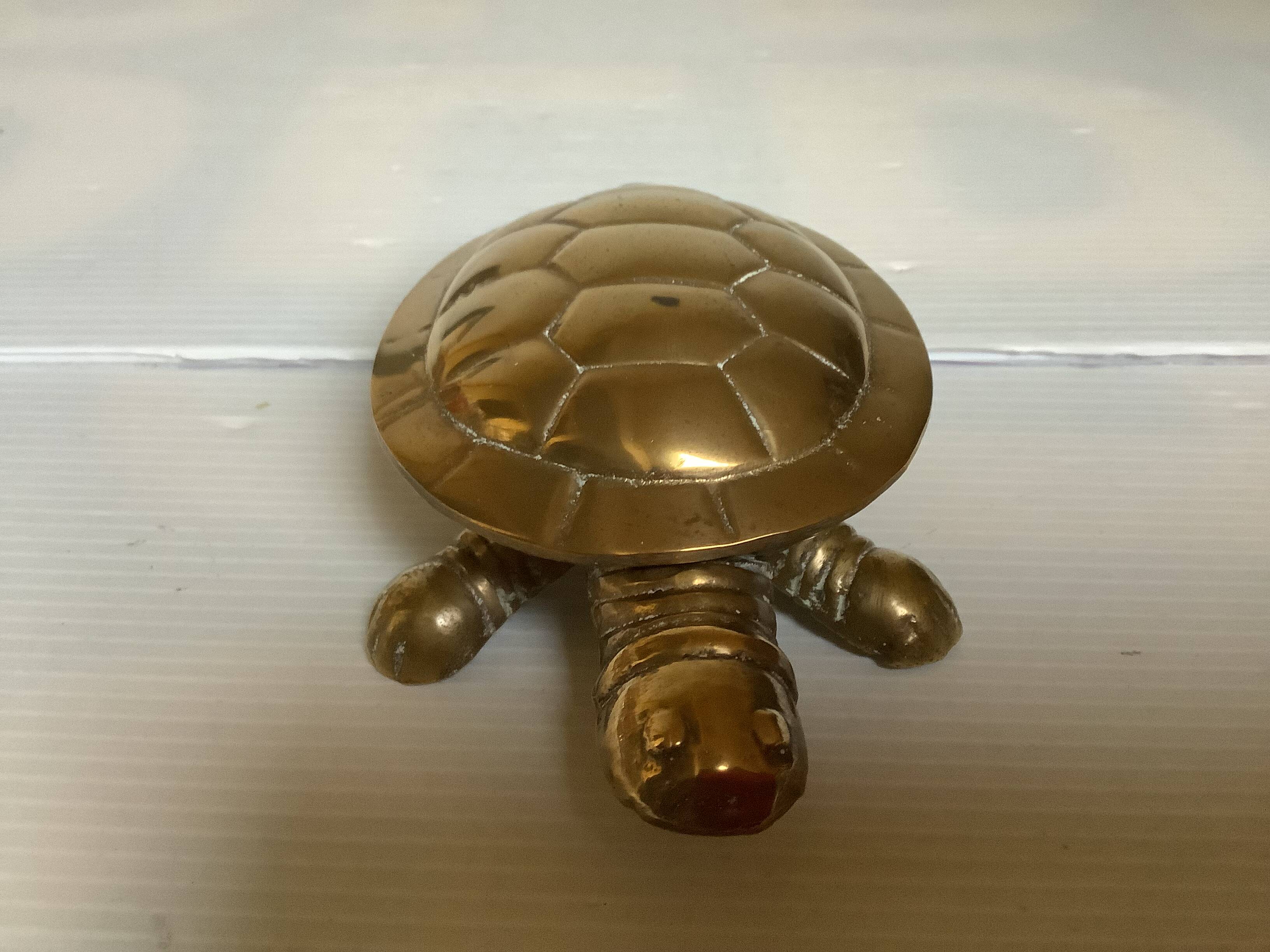 Brass turtle trinket dish