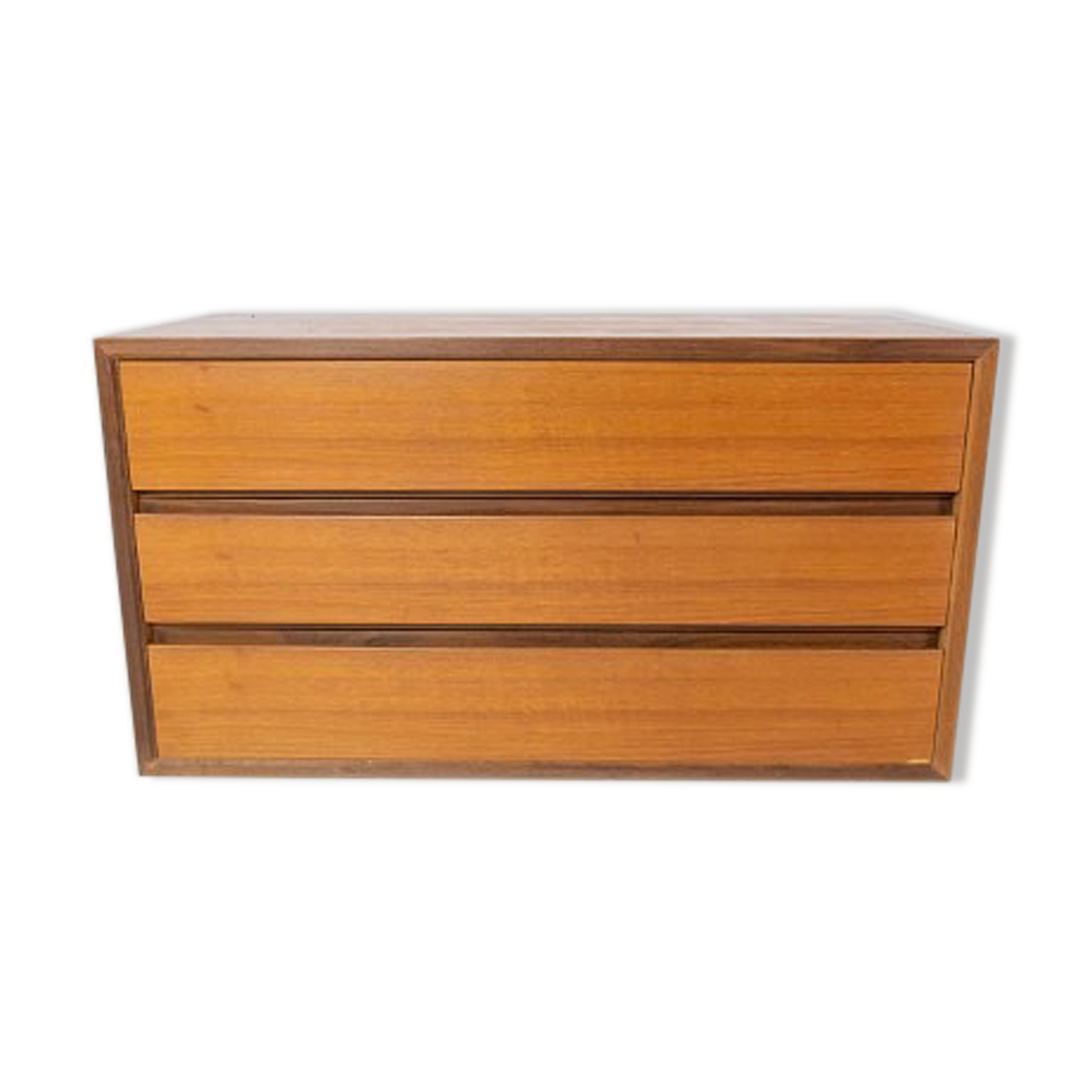 Wall mounted cabinet in teak of danish design from the 1960s.