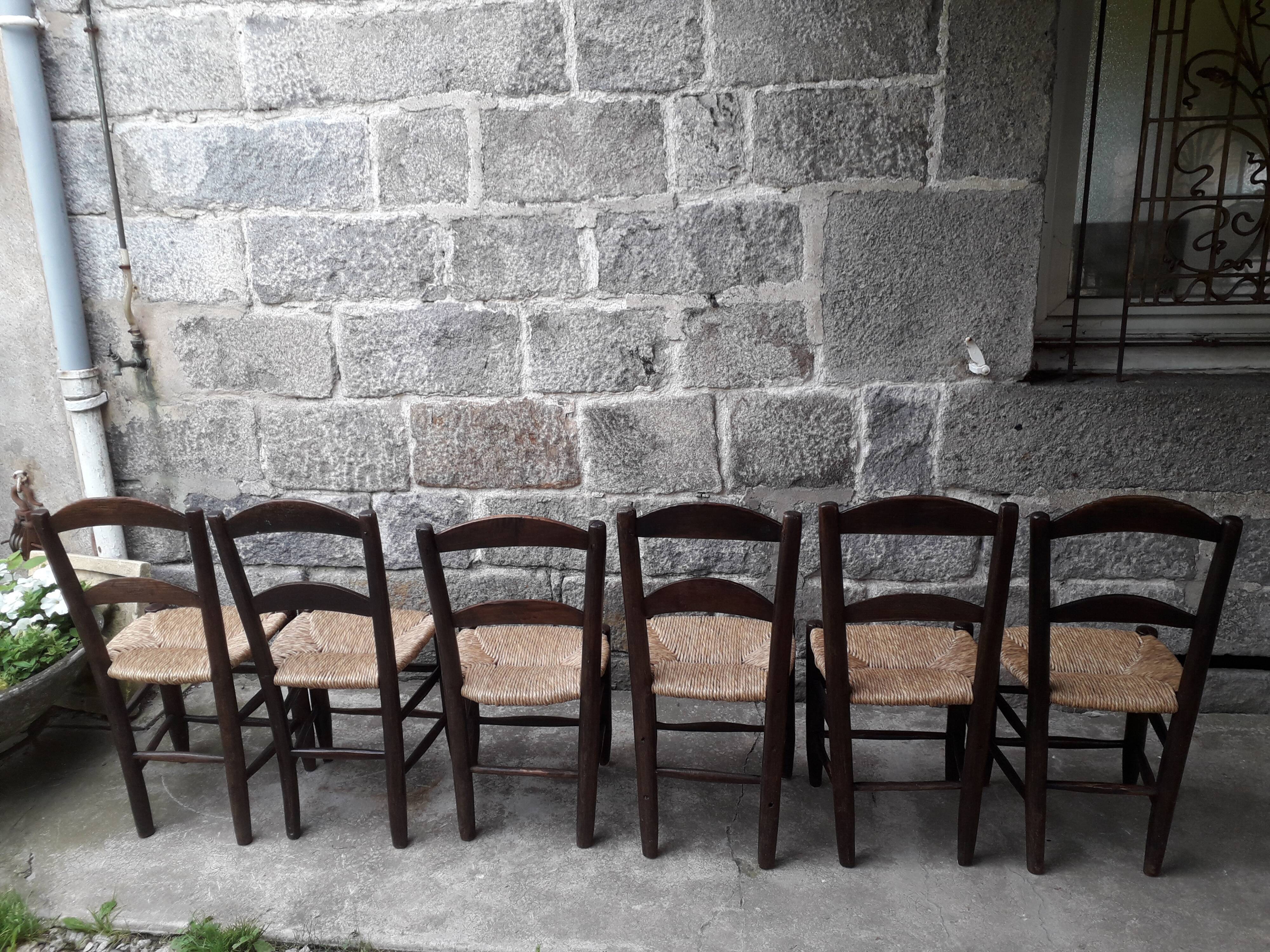 Mulched brutalist chairs, set of 6