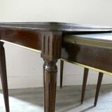 Nesting tables in dark wood and white marble