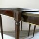 Nesting tables in dark wood and white marble