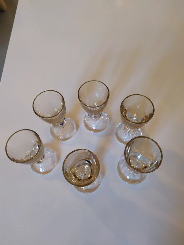 6 crystal digestive glasses