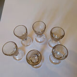 6 crystal digestive glasses