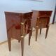 Empire Nightstands in Walnut with Full Columns in Gilt Brass, Italy, 1810, Set of 2