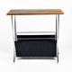 1970s modernist metal newspaper rack with a rosewood top, Sweden