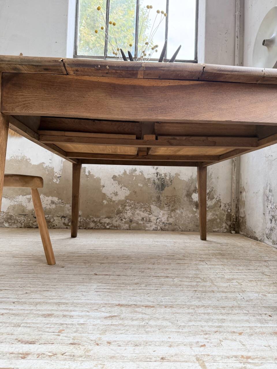 Large “square” oak farmhouse table 1950