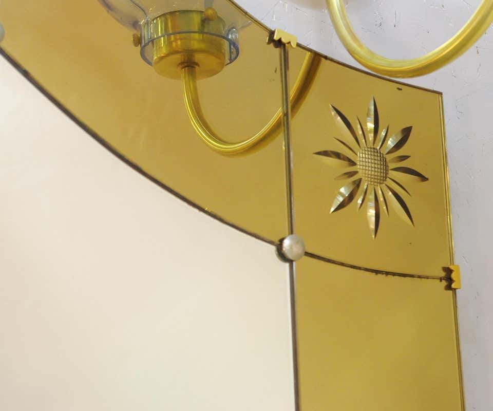 Pier Luigi Colli exceptional engraved and gilded mirror 126x237cm