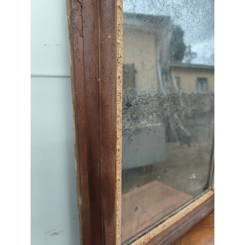 Miroir de cheminée 19ème bois et stuc
