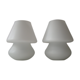 Pair of vintage white SCE lamps