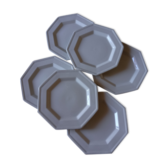 6 white octagonal dessert plates Johnson Brothers Heritage (ø 19.5 cm)