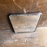 Ancien miroir barbier contour alu + trépied décoration années 50 vintage