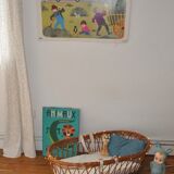 Rattan and wicker bassinet