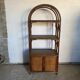 Vintage rattan bookcase 70s