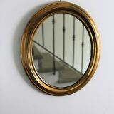 Oval brass mirror