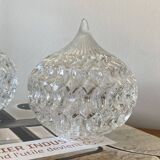 2 small antique transparent glass globes for wall lamp chandelier.