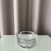 Vintage Scandinavian Textured Glass Ashtray | Organic Design | 1970s