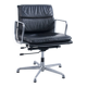 SOFT PAD CHAIR EA 217 EAMES BLACK LEATHER HERMAN MILLER PUBLISHED BY ICF 1970s
