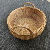 Large round wicker basket with handles