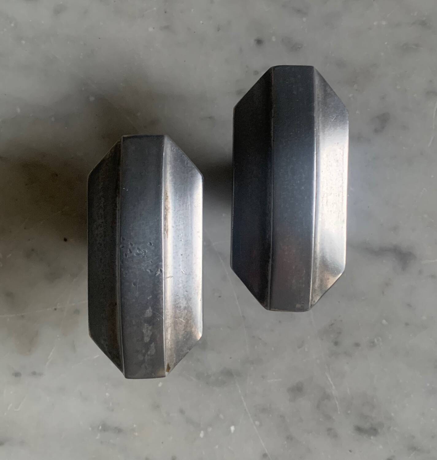 Pair of aluminum handles, 1950s