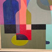 Original Swedish Oil on Canvas – "Abstract Still Life" by BMK (1993) – Signed – Vintage and Framed – 60 × 51 cm