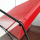 Vinyl record holder, vintage, metal and red scoubidou , rak 50s