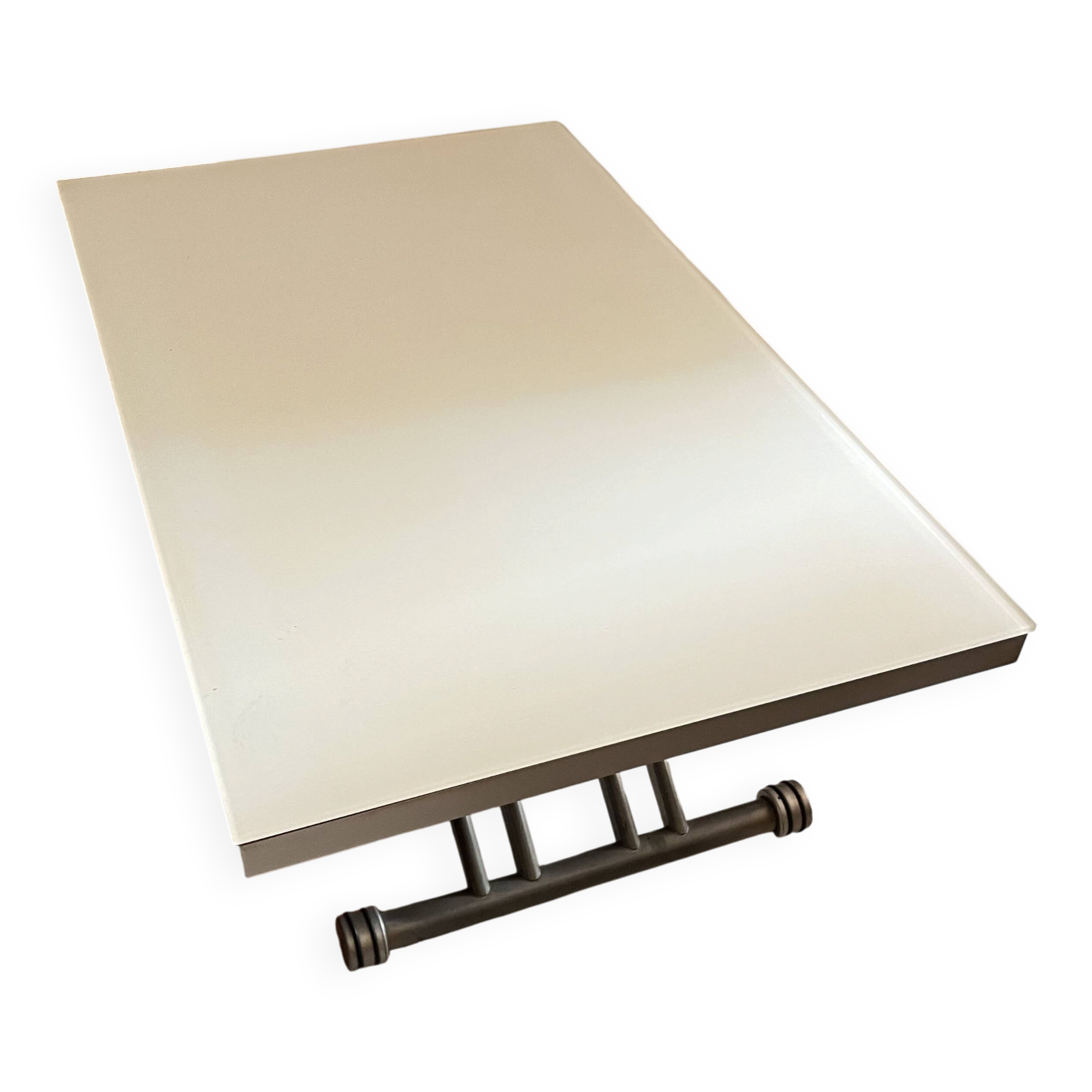 Ozzio Italia box table t110 – retractable and extendable – white glass –