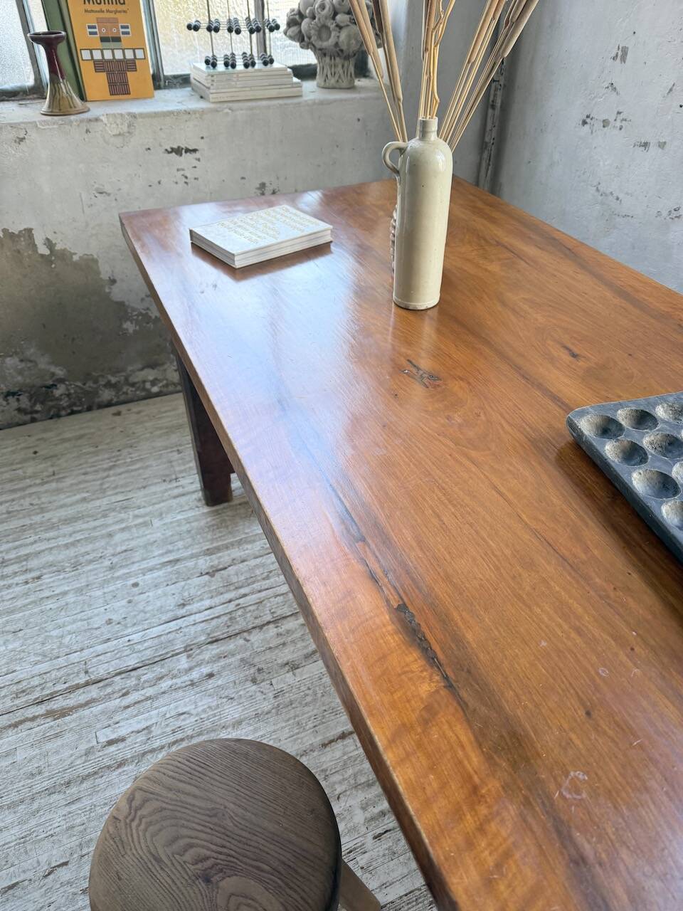 Rustic farmhouse table, solid oak, 2m