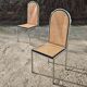 Chaises Bauhaus en hêtre et acier avec assises en cannage