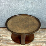 Art Deco-era flying table in mahogany and bramble around 1925