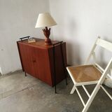 Buffet scandinave  2 portes teck, piètement échelle