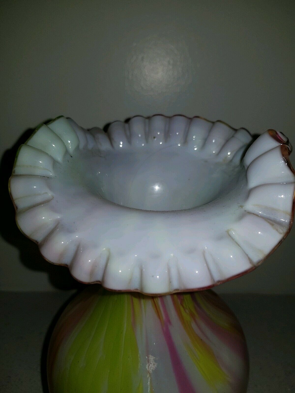 Vase Clichy puffed glass speckled