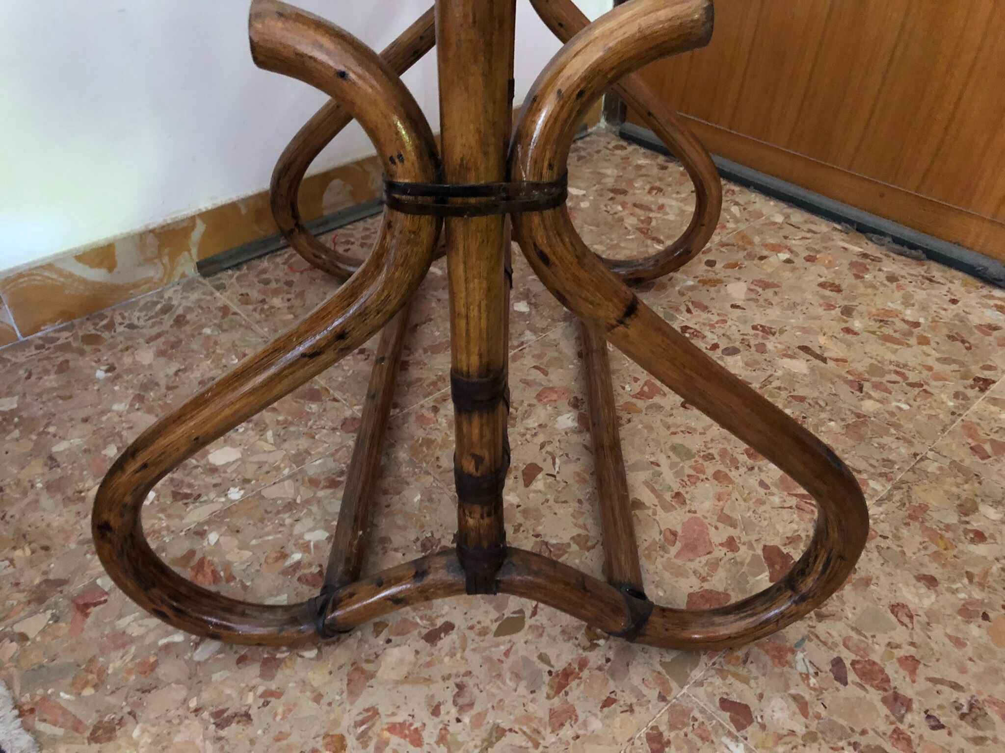 Miroir psyché en bambou années 1970