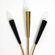 Two beautiful large Mid Century Modern brass 3-light cone wall lamps