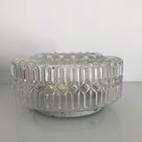 Round cast glass ceiling light