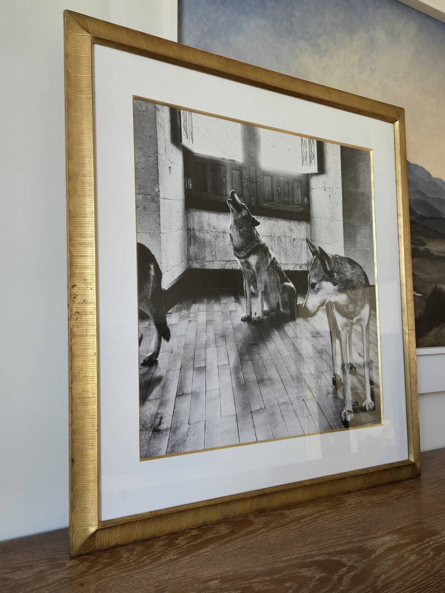original vintage silver print "wolves"