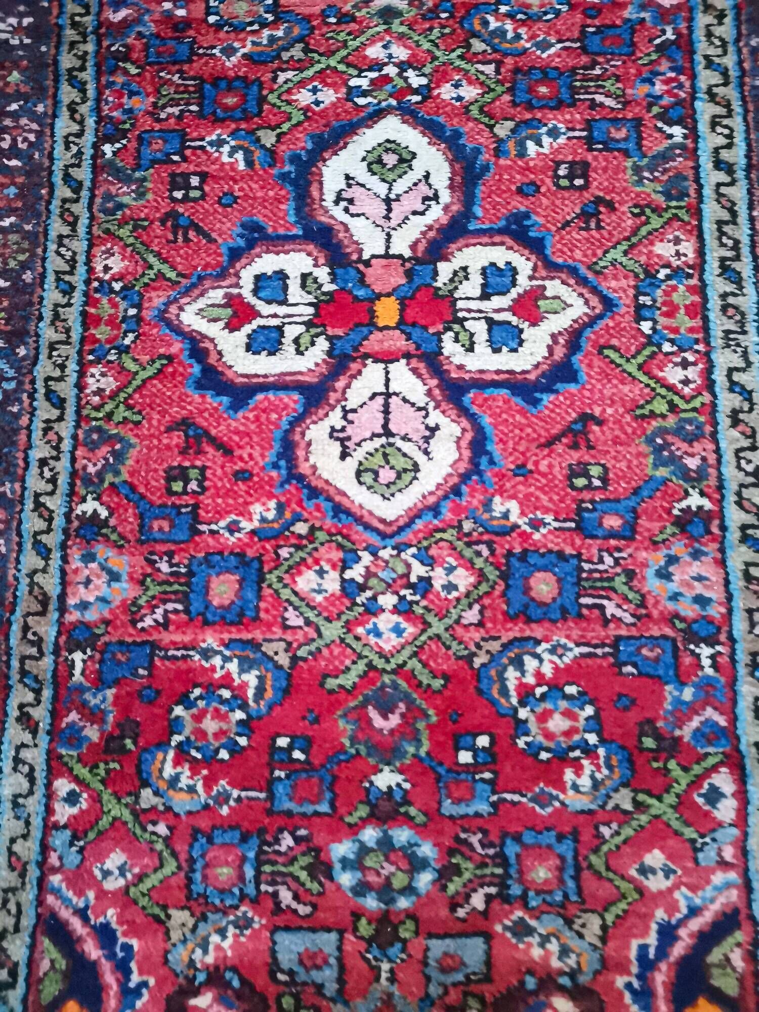 Hamadan vintage handmade oriental carpet 126 x 80 cm
