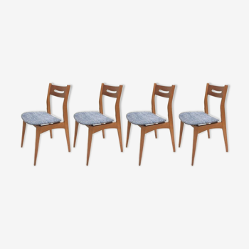 Series of 4 Scandinavian chairs reupholstered