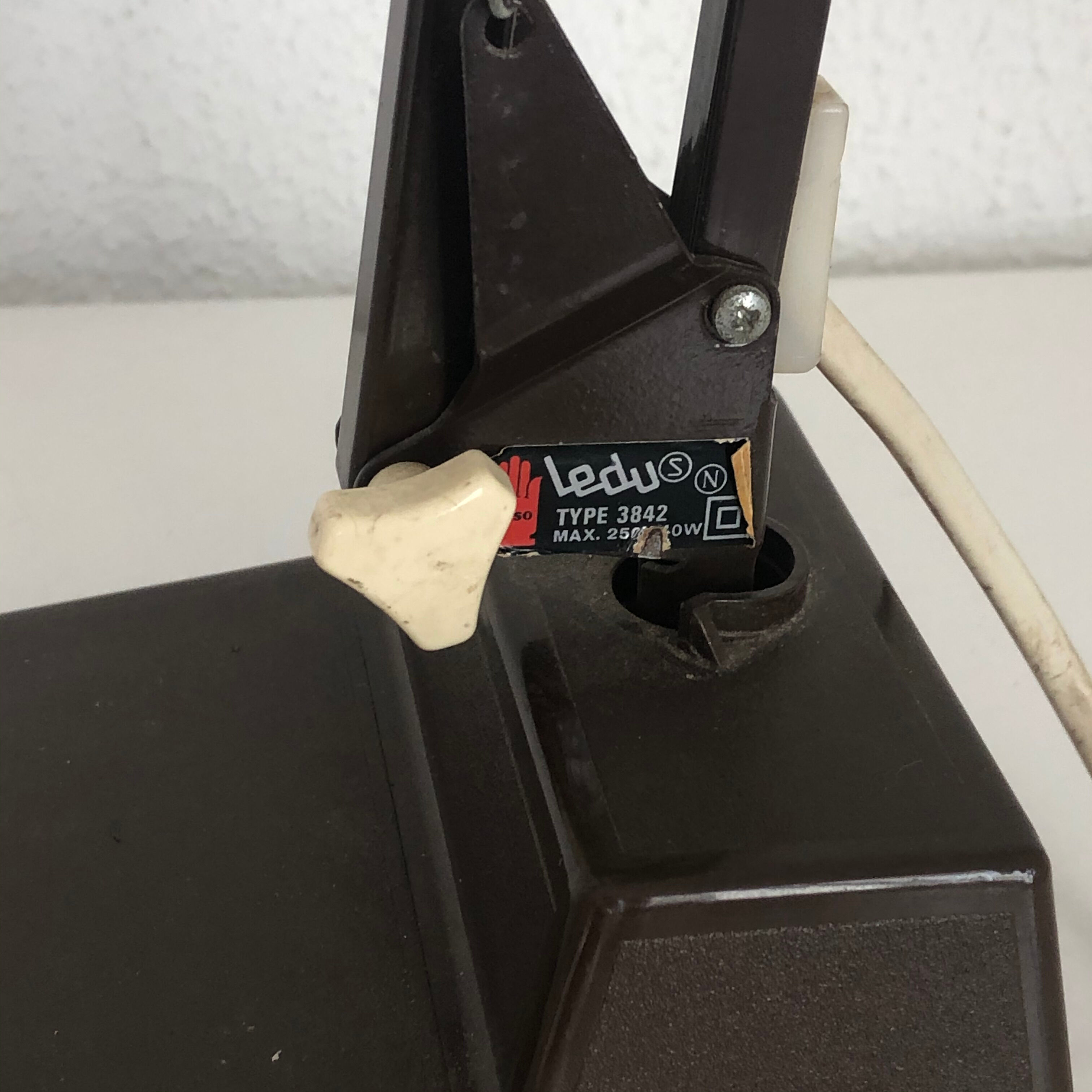 Vintage lamp 1960 office architect Ledu chocolate - 52 cm